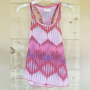 Aeropostale red and blue flowy racerback tank